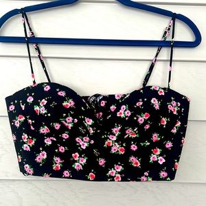 ZARA floral bralette/ cropped top